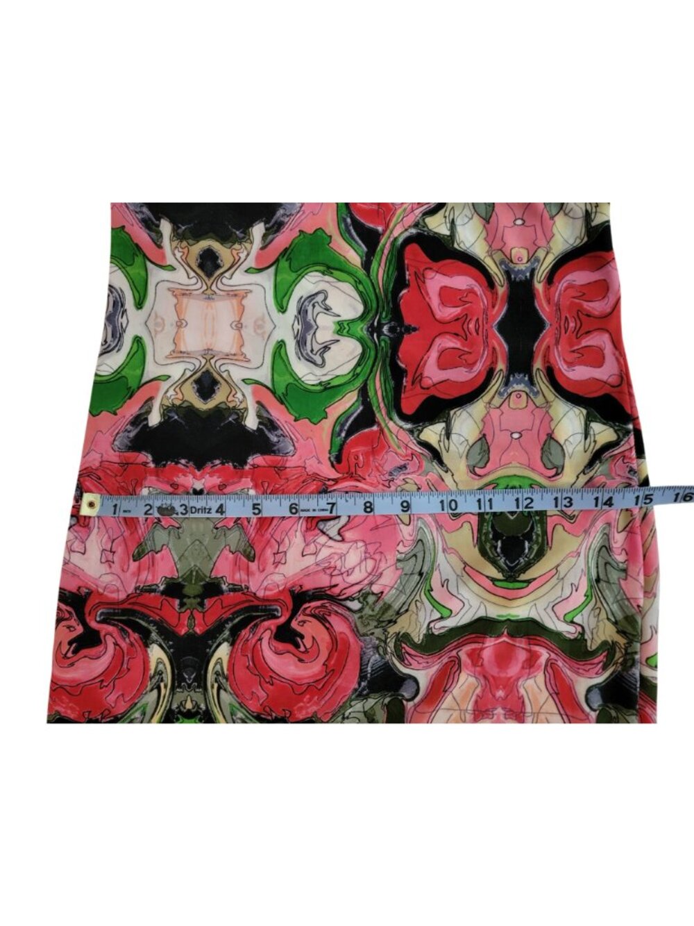 T-Bags Los Angeles Dress L Pink Abstract Psychedelic Open Back Stretch Midi - Picture 10 of 11